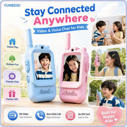 Walkie talkies con video para niños (par)
