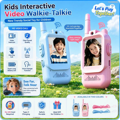 Walkie talkies con video para niños (par)