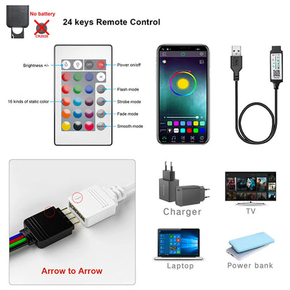 Tira de luces LED RGB con Bluetooth y control