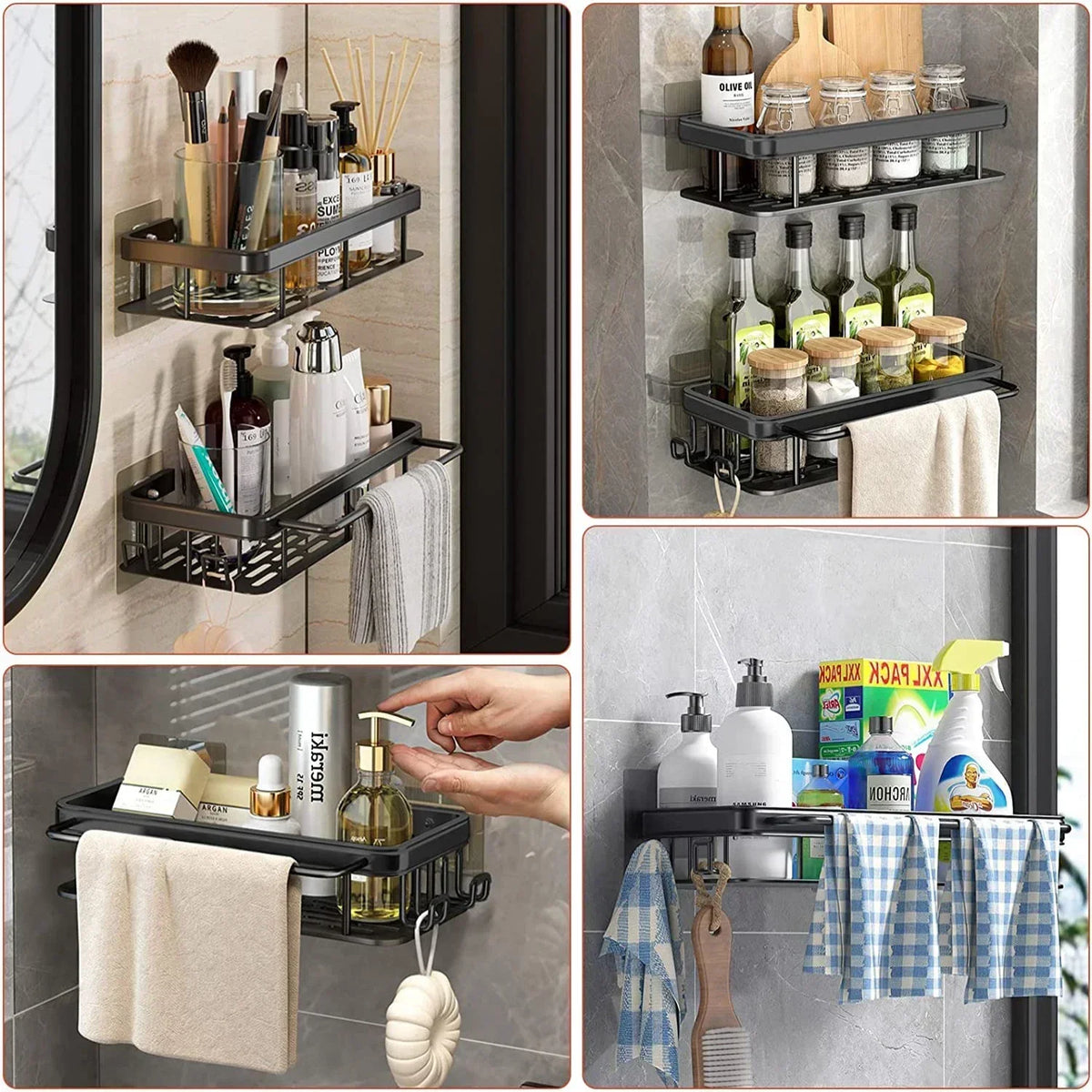 Repisa de aluminio para baño y cocina