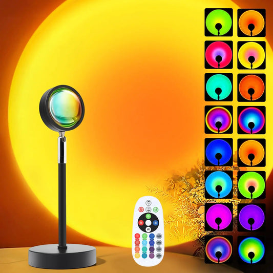 Lámpara atardecer LED de 16 colores con control