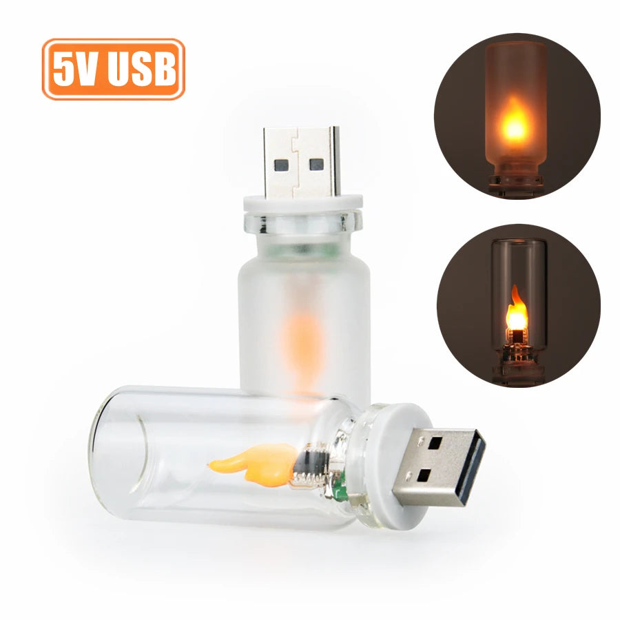 Vela LED de vidrio con llama simulada
