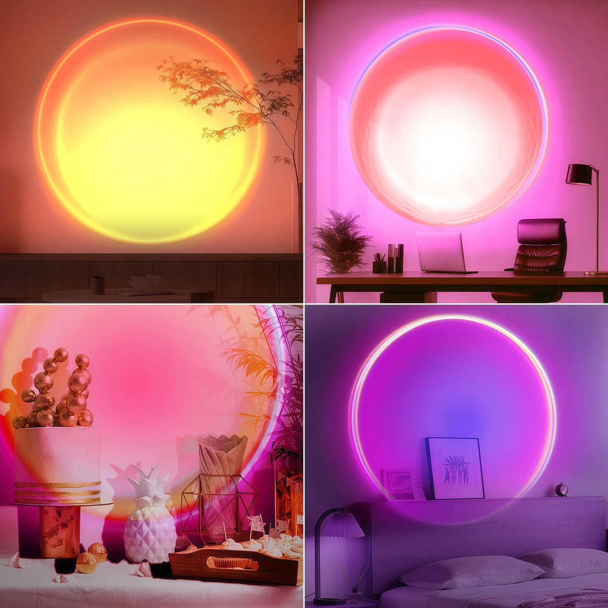 Lámpara atardecer LED de 16 colores con control