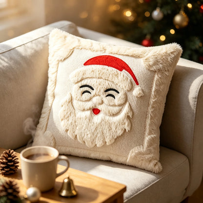 Funda de cojín navideña de peluche