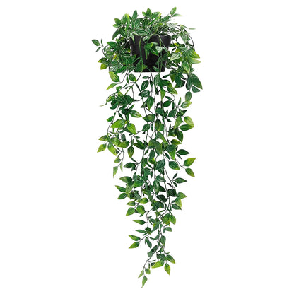 Planta colgante artificial con maceta