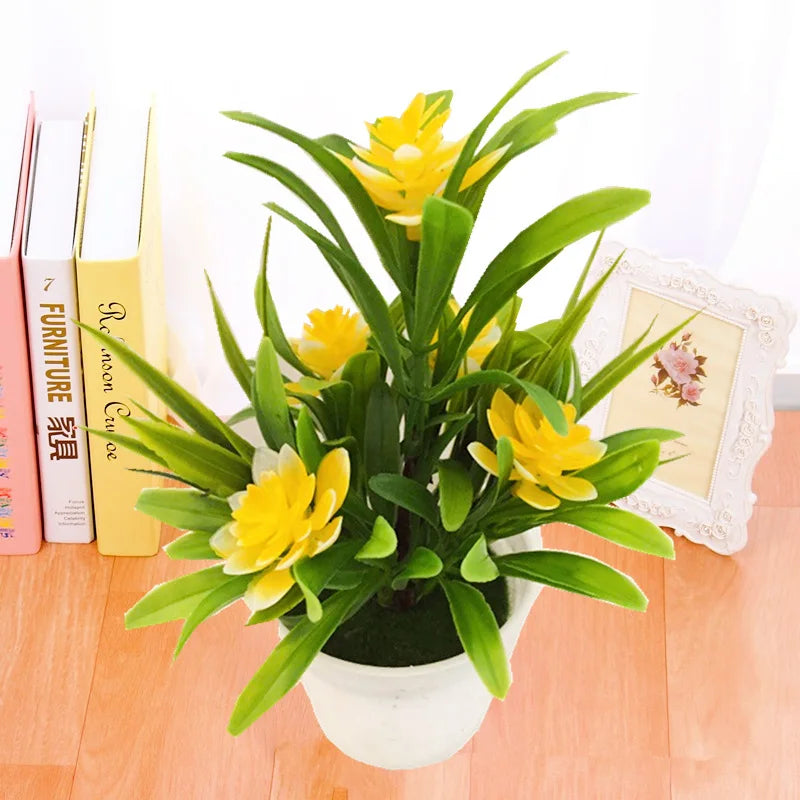 Mini maceta con flores artificiales