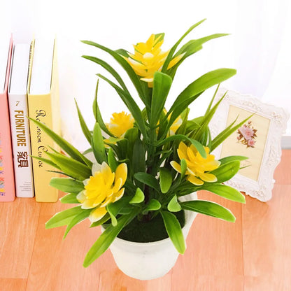Mini maceta con flores artificiales