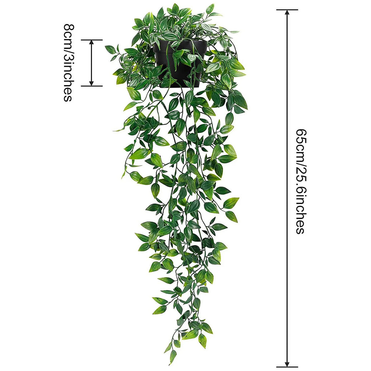 Planta colgante artificial con maceta