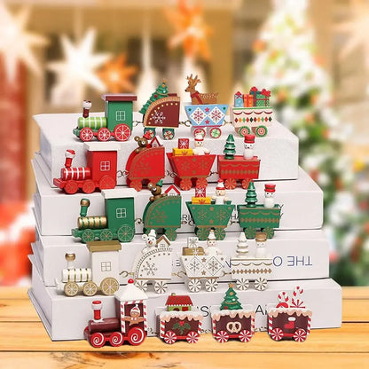 Trencito navideño de madera