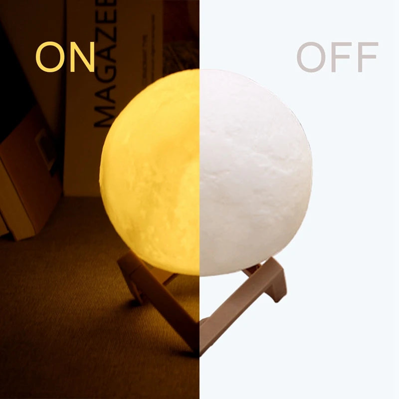 Lámpara Luna LED con base
