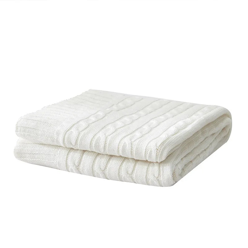 Cobija tejida de algodón para sillón o cama