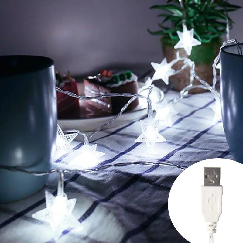 Guirnalda de estrellas LED navideña