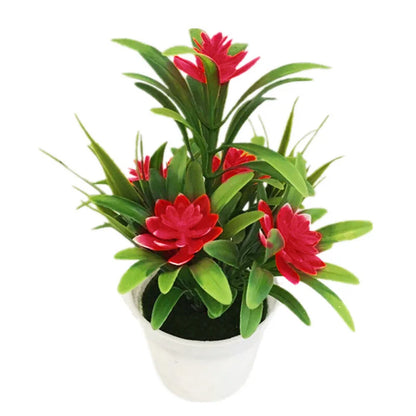 Mini maceta con flores artificiales