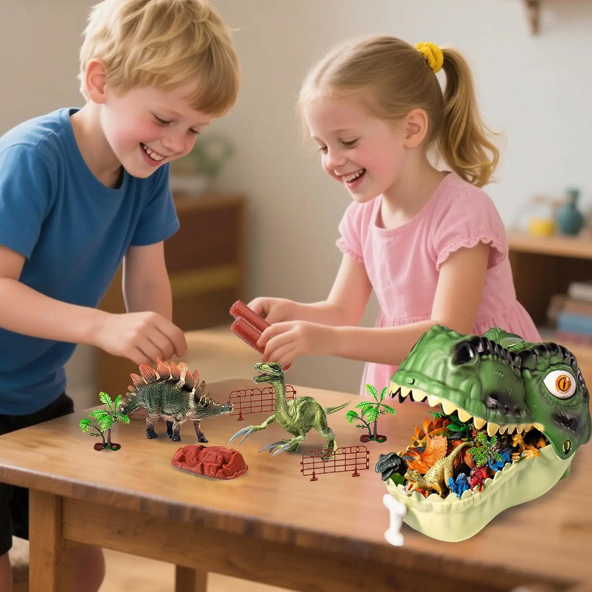 Set de 46 dinosaurios con caja