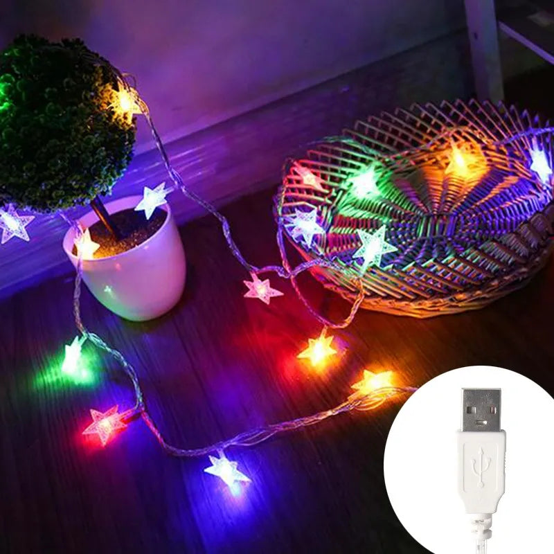 Guirnalda de estrellas LED navideña