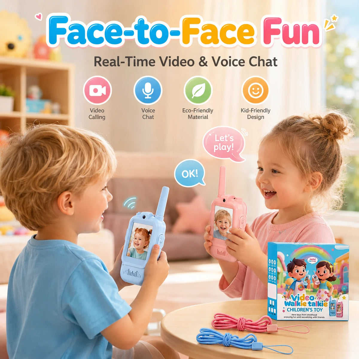 Walkie talkies con video para niños (par)