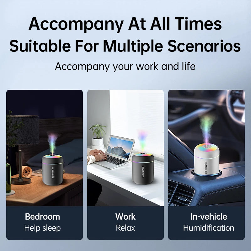 Mini humidificador difusor de aromas con luz LED