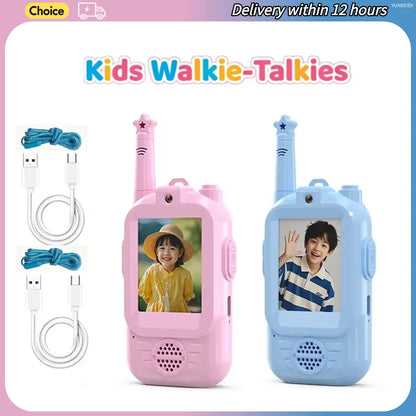 Walkie talkies con video para niños (par)