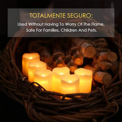 Set de 24 velitas LED sin llama