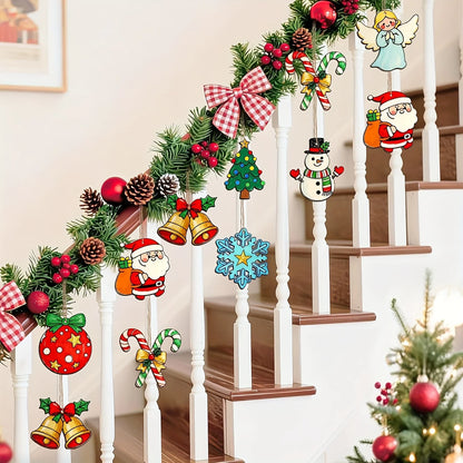 Set de 40 adornos navideños de madera