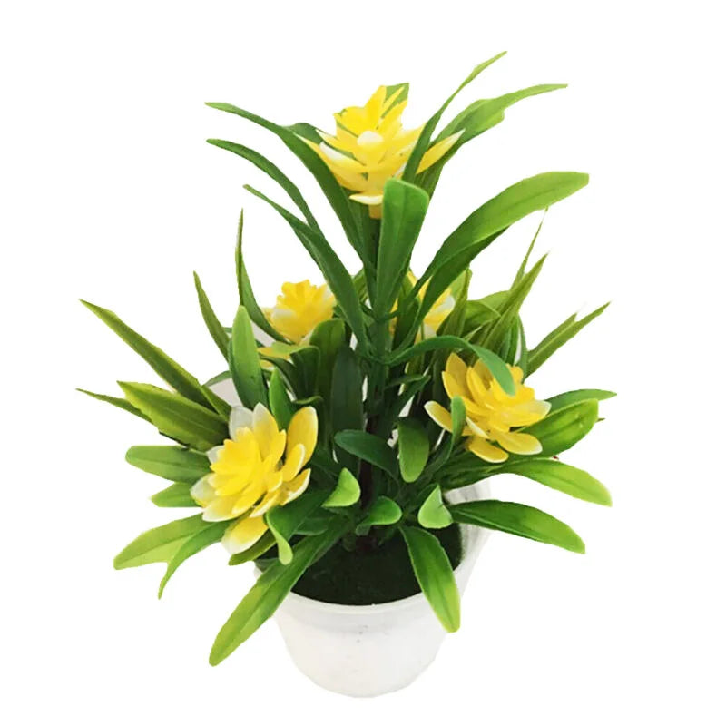 Mini maceta con flores artificiales