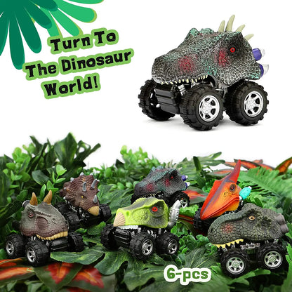Carritos dinosaurio de fricción (monster trucks)
