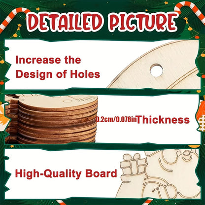 Set de 40 adornos navideños de madera