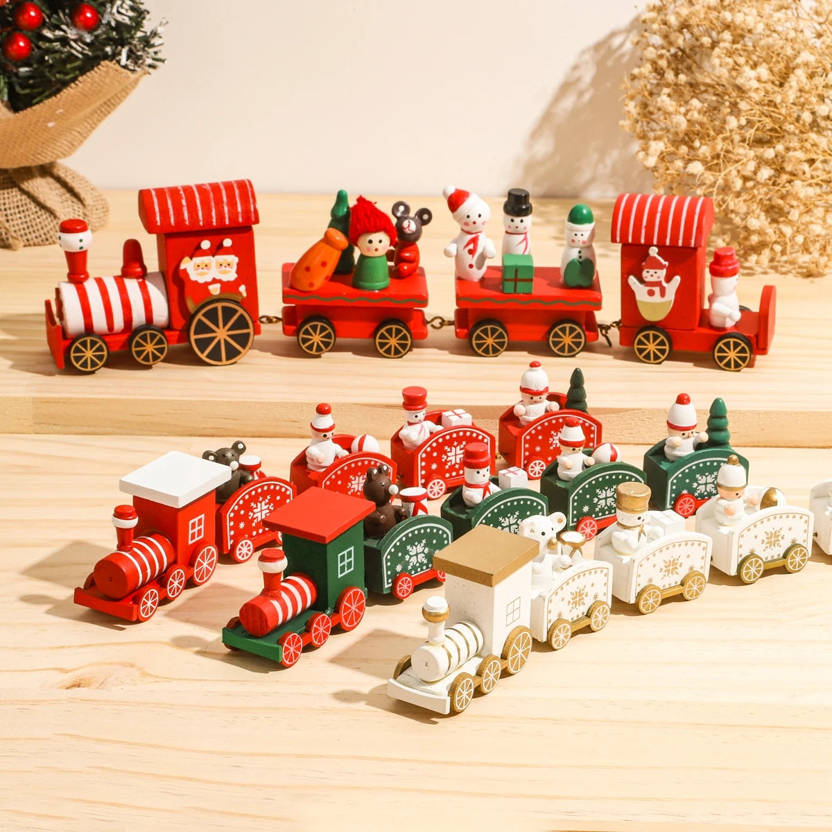 Trencito navideño de madera