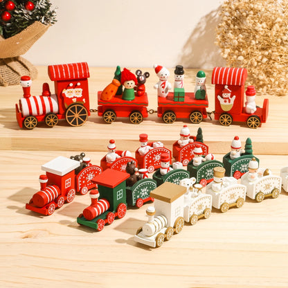 Trencito navideño de madera