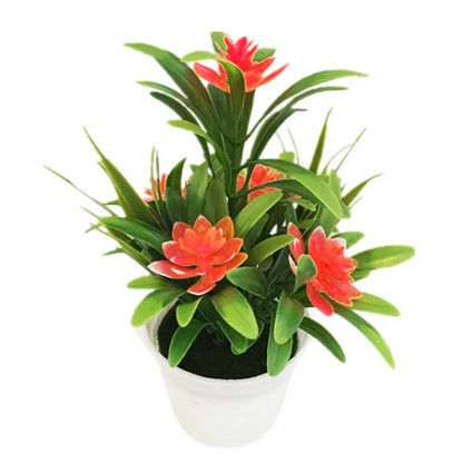 Mini maceta con flores artificiales