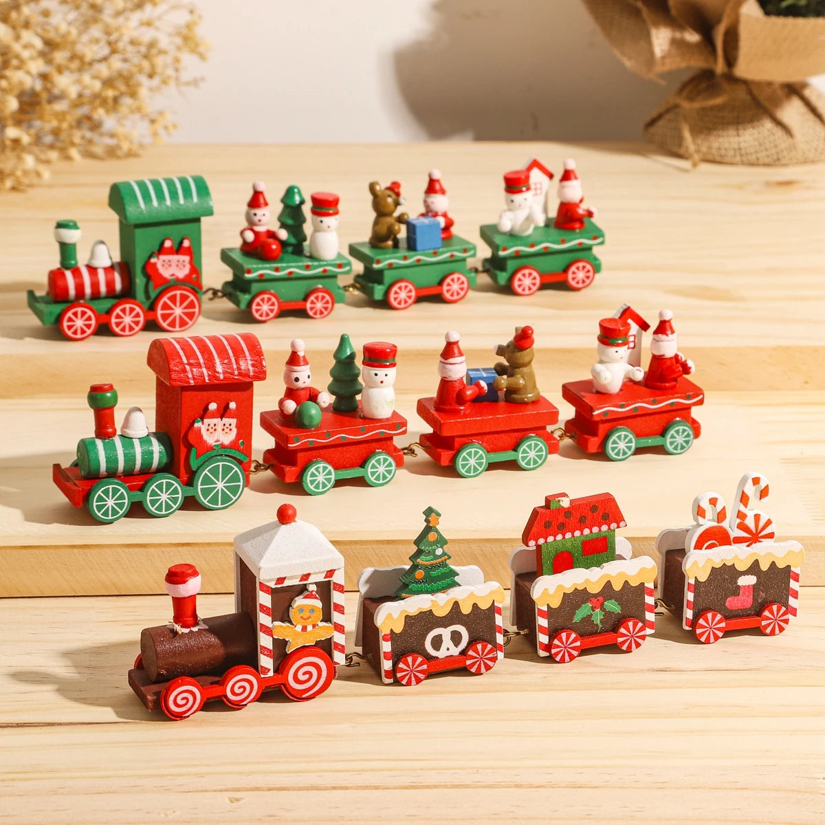 Trencito navideño de madera