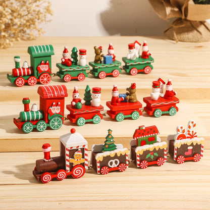 Trencito navideño de madera