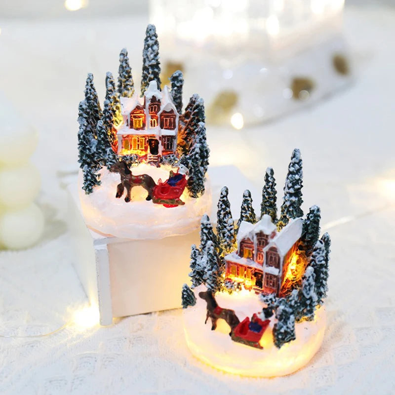 Mini casitas navideñas con luz LED