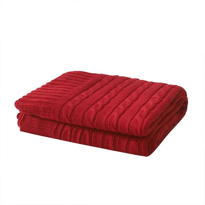 Cobija tejida de algodón para sillón o cama