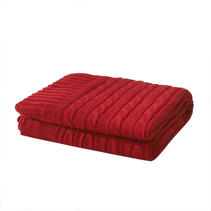 Cobija tejida de algodón para sillón o cama