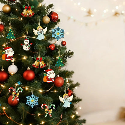 Set de 40 adornos navideños de madera