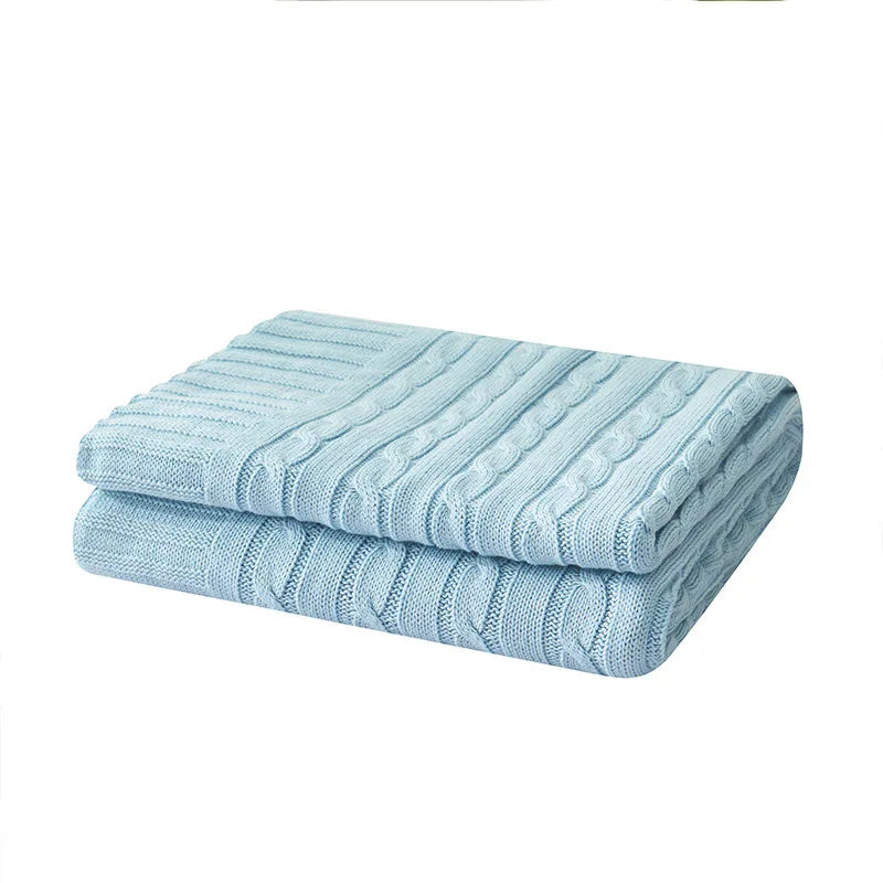 Cobija tejida de algodón para sillón o cama