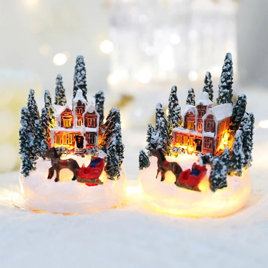 Mini casitas navideñas con luz LED