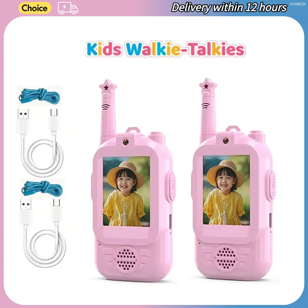 Walkie talkies con video para niños (par)
