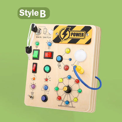 Tablero Montessori de actividades (busy board)