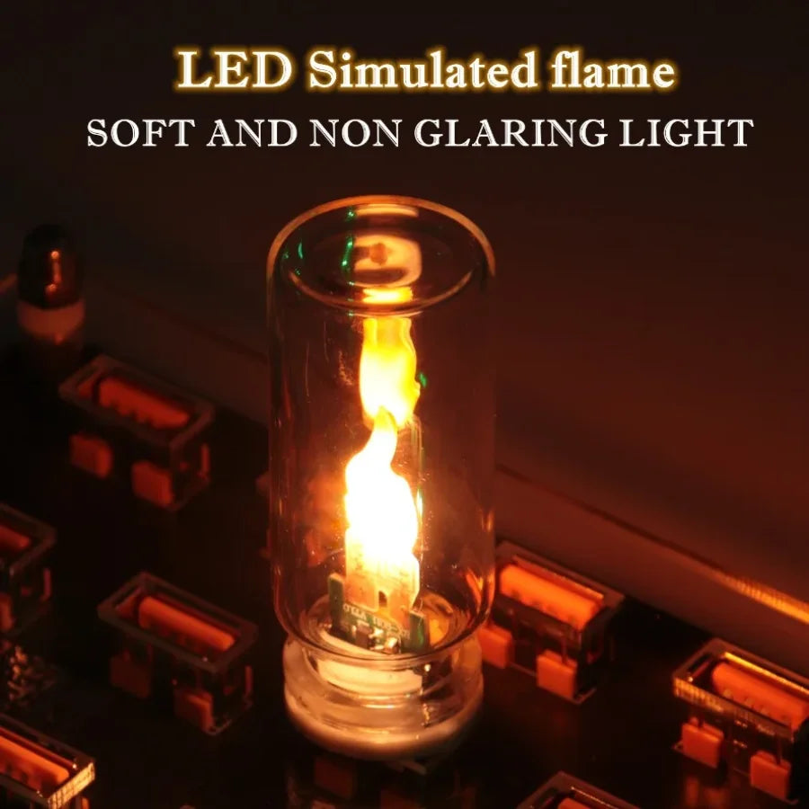 Vela LED de vidrio con llama simulada