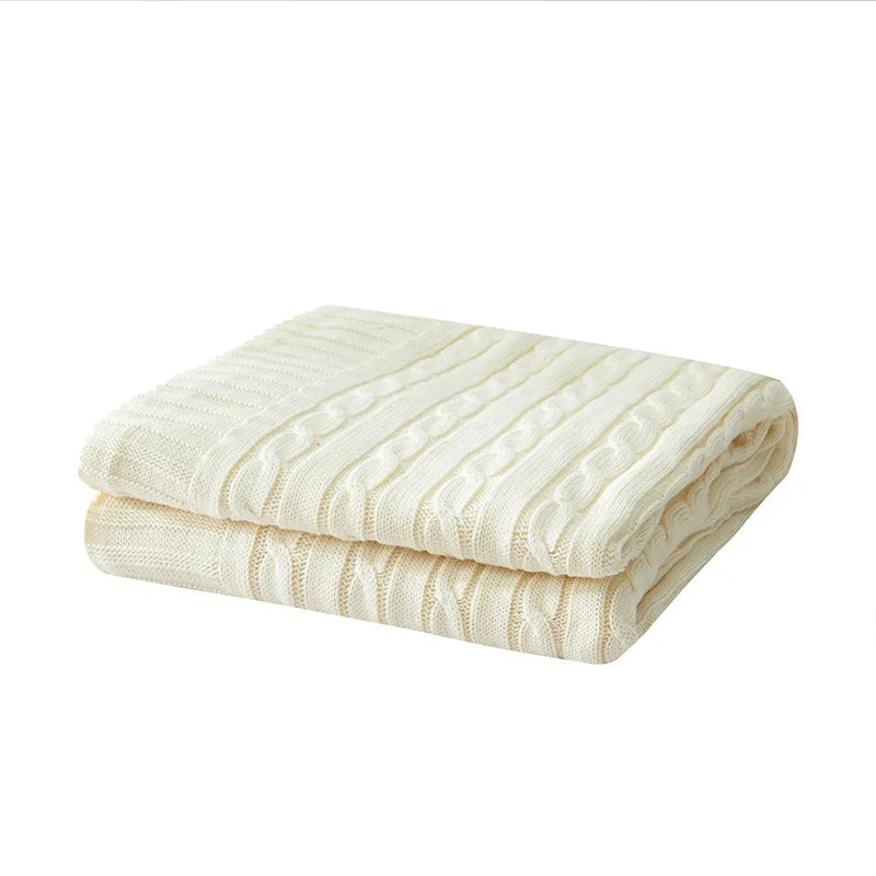 Cobija tejida de algodón para sillón o cama