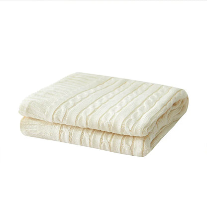 Cobija tejida de algodón para sillón o cama