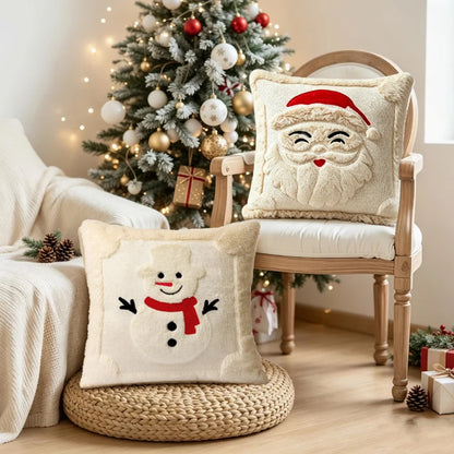 Funda de cojín navideña de peluche