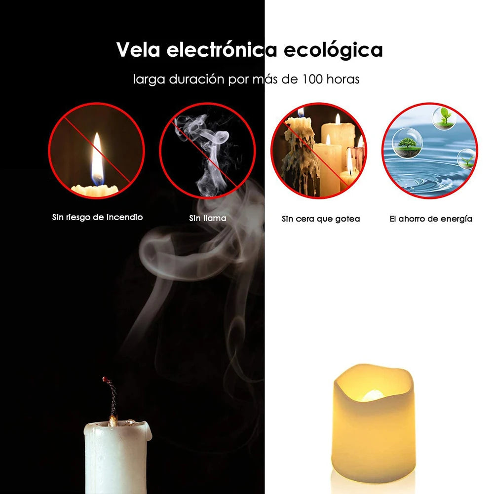 Set de 24 velitas LED sin llama
