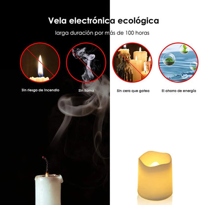 Set de 24 velitas LED sin llama