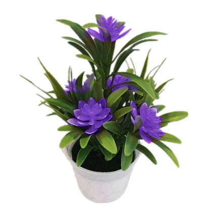 Mini maceta con flores artificiales
