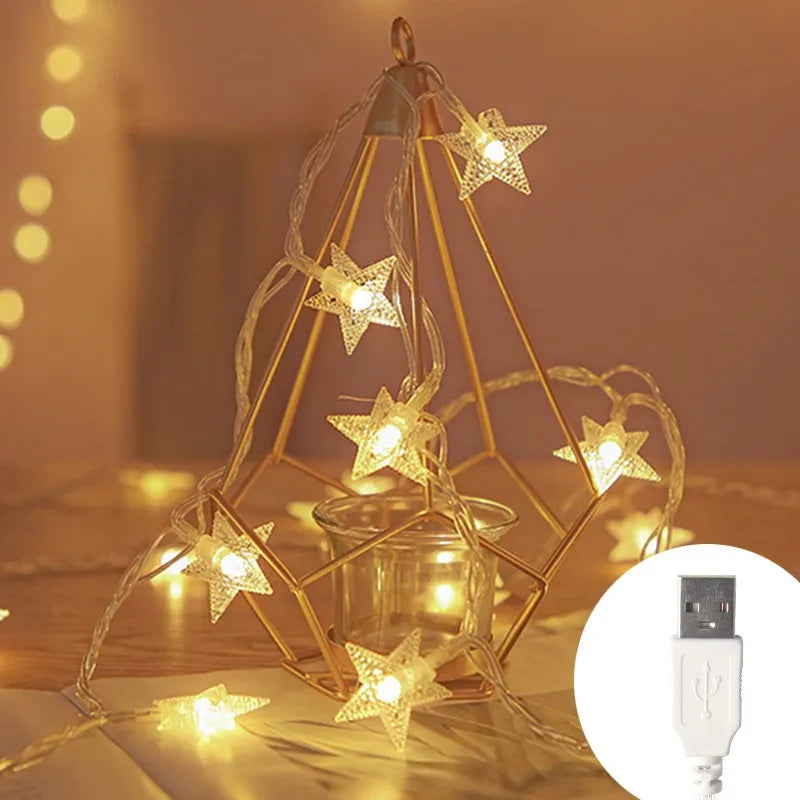 Guirnalda de estrellas LED navideña