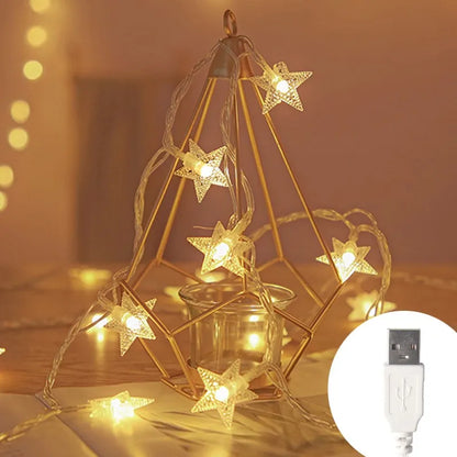 Guirnalda de estrellas LED navideña