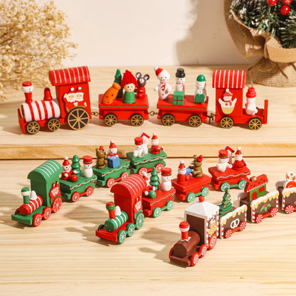Trencito navideño de madera